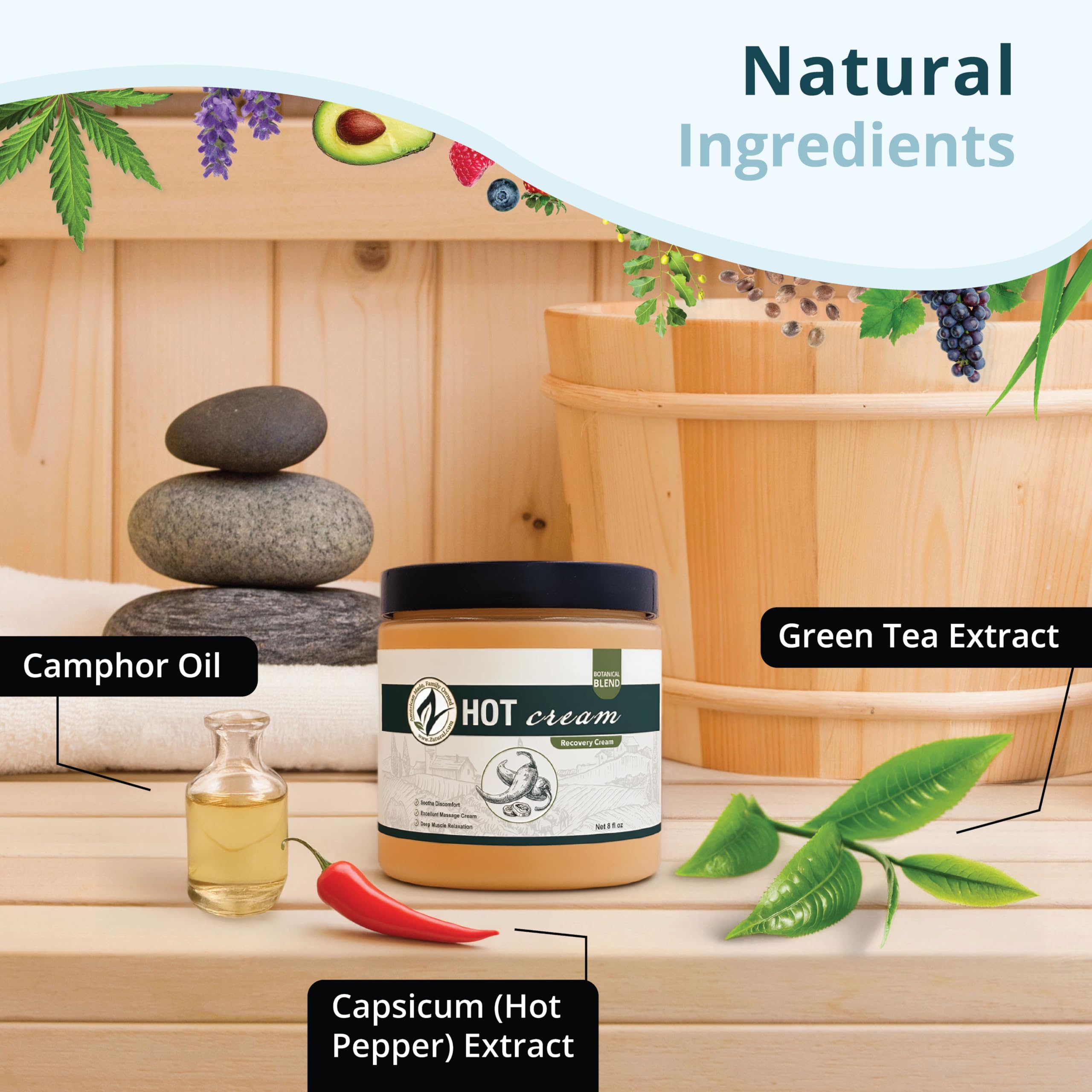Amazon.com : Zatural Hot Cream-Cellulite Cream-Muscle Rub-Body